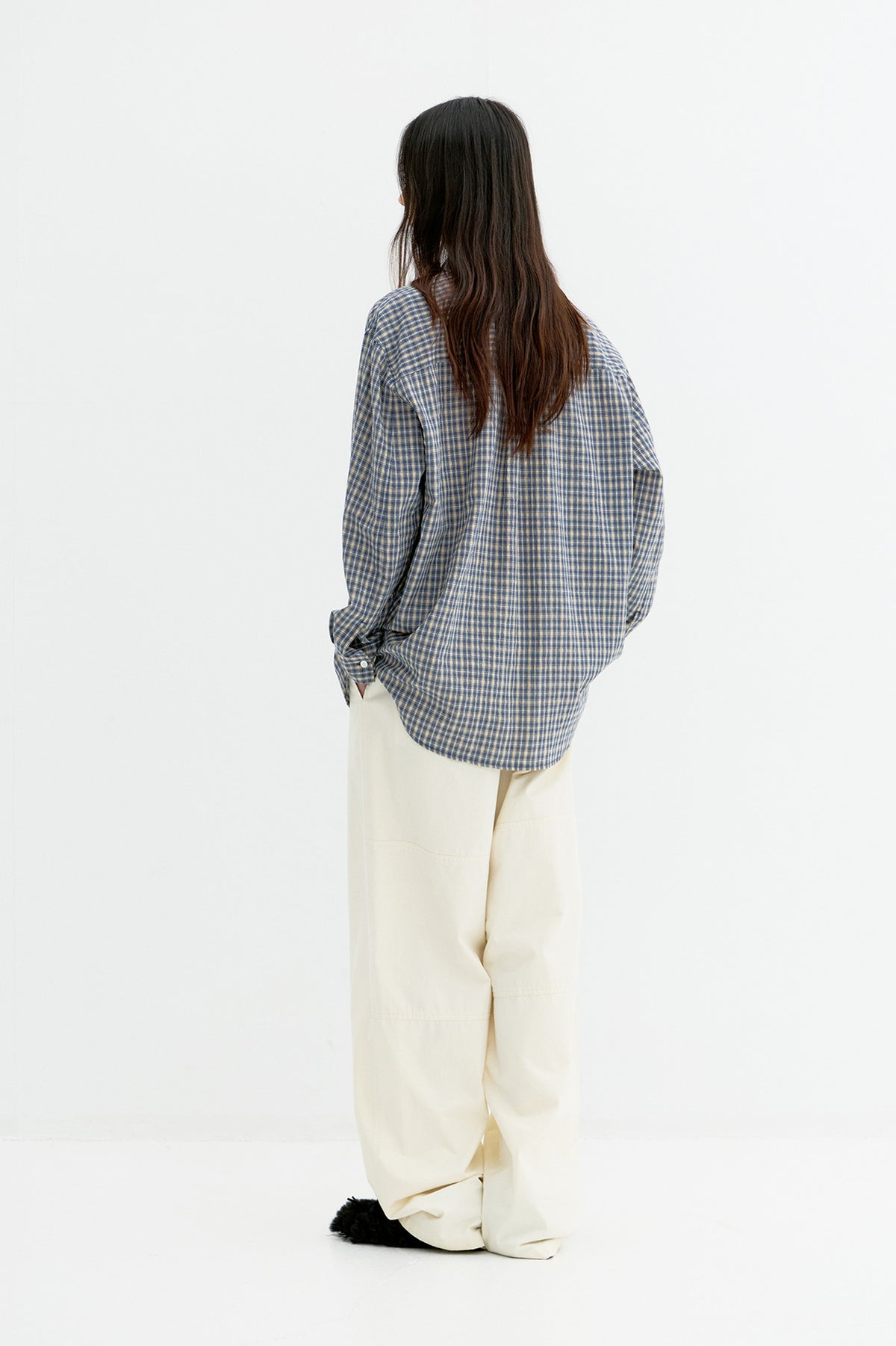 Coor - Double Welt Pocket Check Shirt (Beige Blue) product image 4 | TRAB K-Fashion Australia