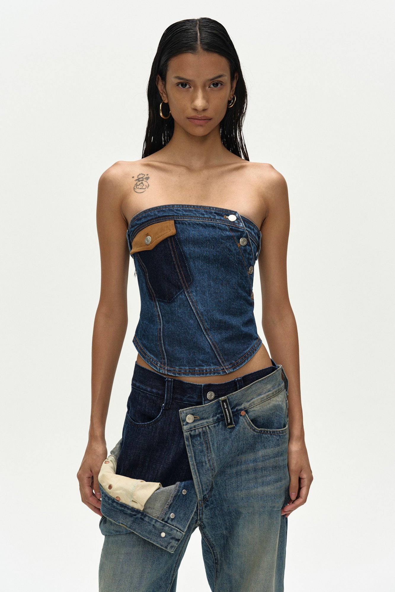 Andersson Bell - Denim Twist Bustier (Blue) product image 7 | TRAB K-Fashion Australia