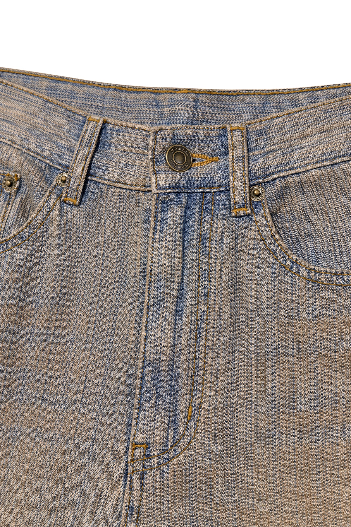 Matin Kim - Washed Stripe Boots Cut Denim Pants (Smoke Blue) product image 3 | TRAB K-Fashion Australia