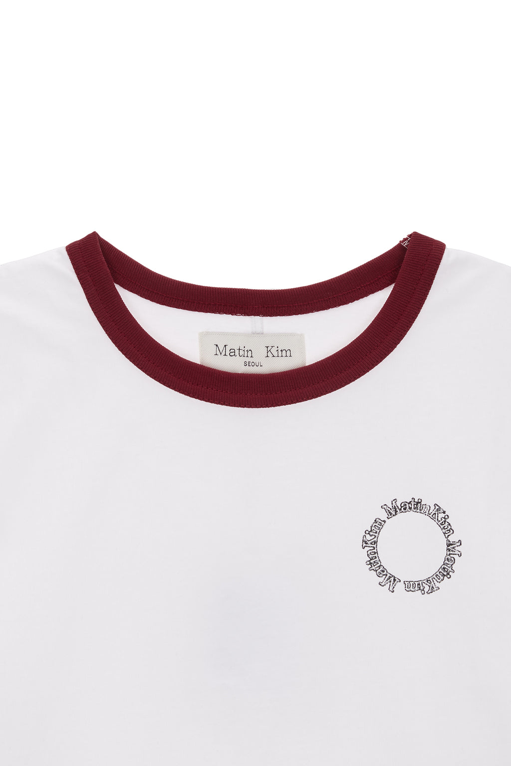 Matin Kim - Circle Logo Ringer Crop Top (Red) product image 3 | TRAB K-Fashion Australia