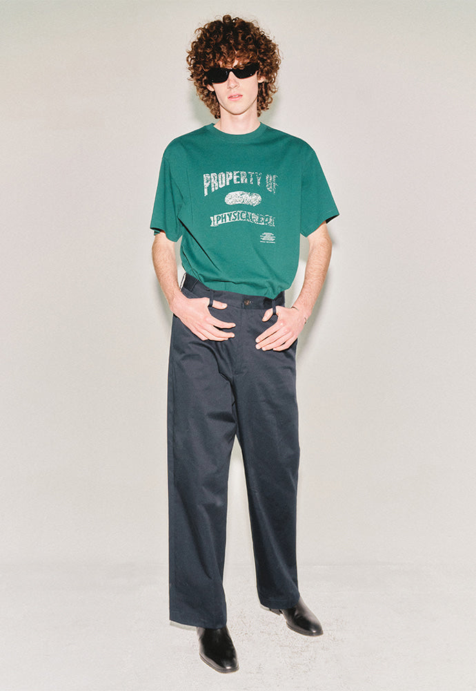 Tonywack - High-Twist Cotton No Tuck Wide Trousers (Navy) product image 3 | TRAB K-Fashion Australia