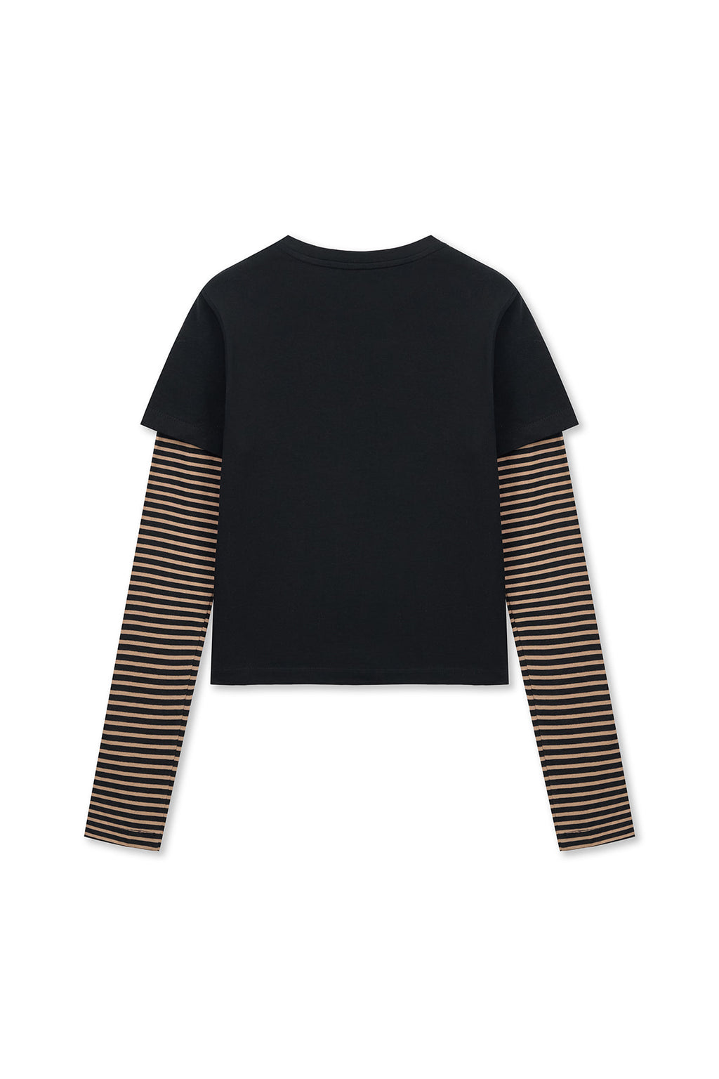 Matin Kim - Graffiti Logo Stripe Layered Top (Black) product image 2 | TRAB K-Fashion Australia