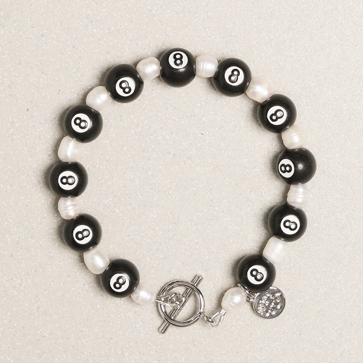 Towtow Archive - Boys Pearl Bracelet (Black & White) product image 1 | TRAB K-Fashion Australia