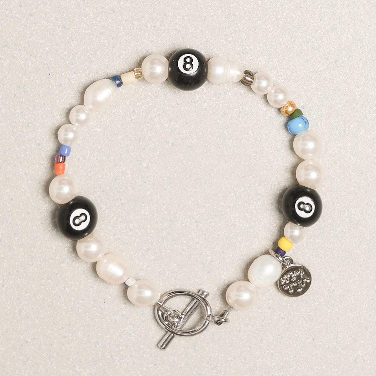 Towtow Archive - Boys Pearl Bracelet (Black & White) product image 3 | TRAB K-Fashion Australia