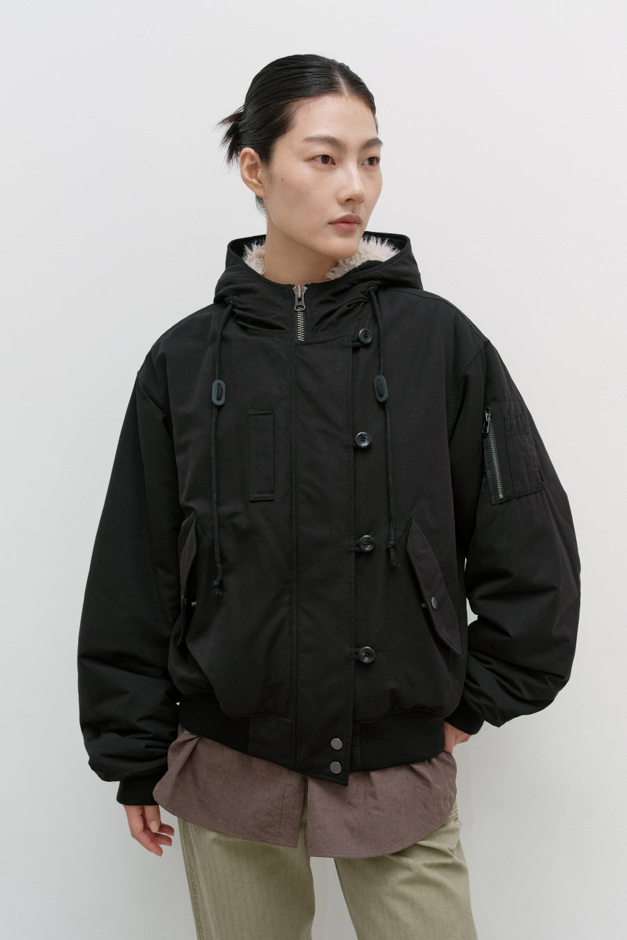 Insilence - W N-2B Pilot Parka (Black) product image 5 | TRAB K-Fashion Australia