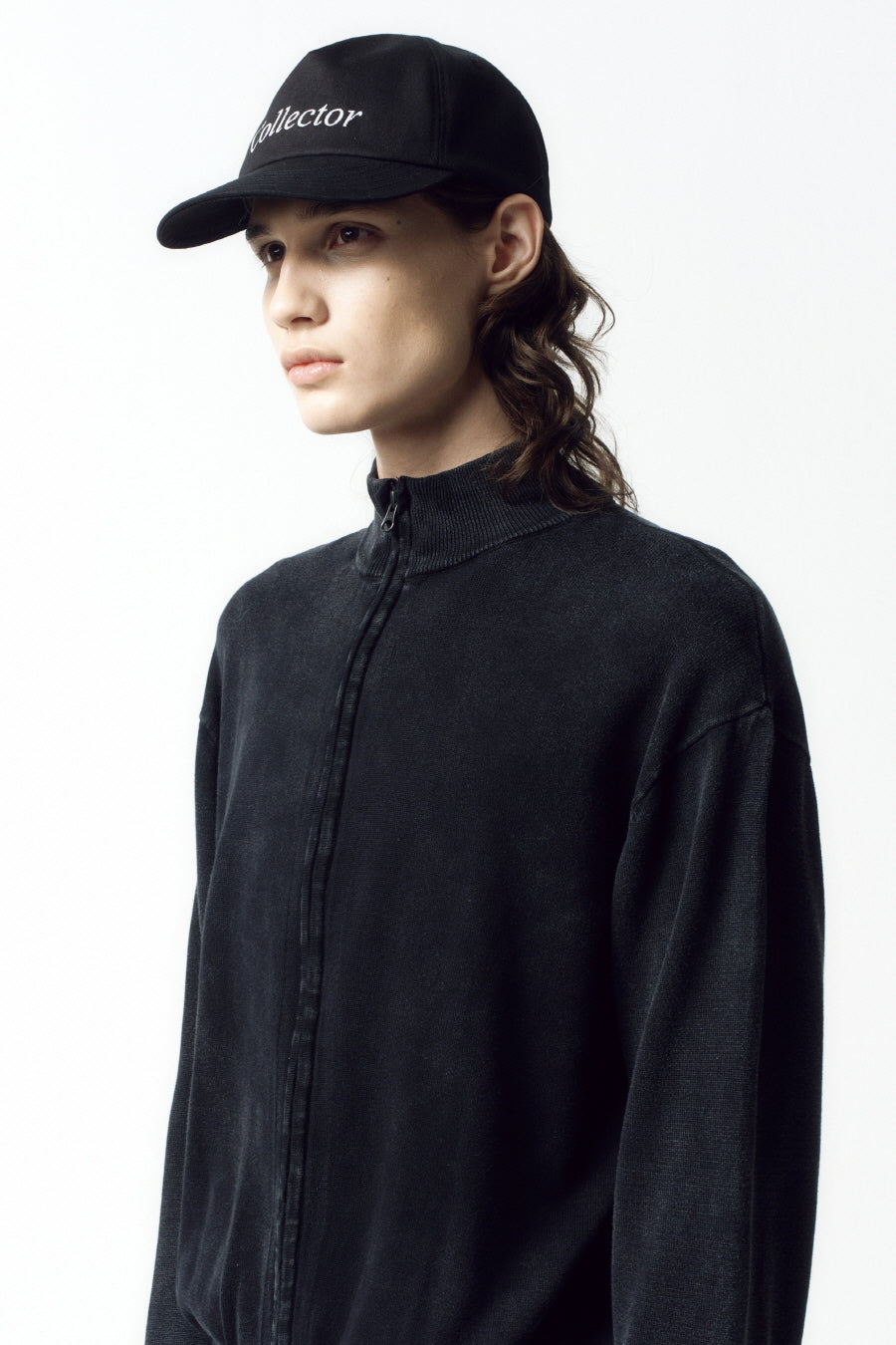 Insilence - Stone Washed Knit Zip-Up (Washed Black) product image 6 | TRAB K-Fashion Australia