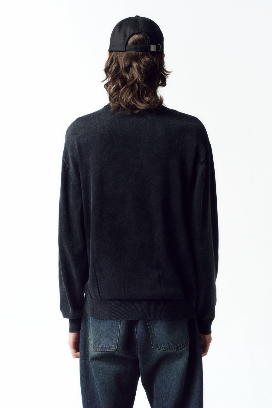Insilence - Stone Washed Knit Zip-Up (Washed Black) product image 4 | TRAB K-Fashion Australia