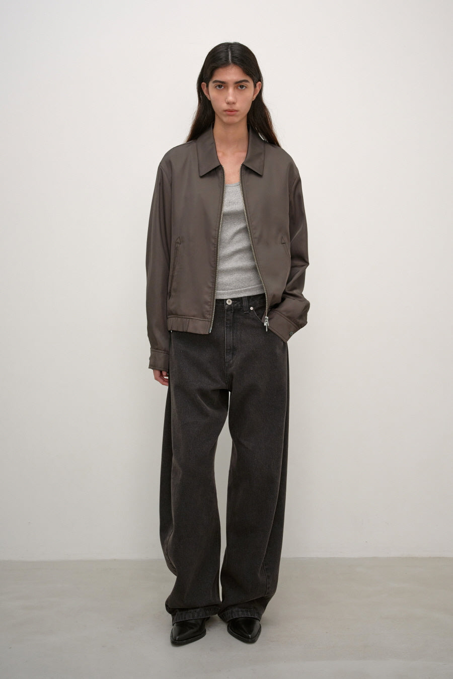 Insilence - Coated Washed Engineered Jeans (Brown) product image 2 | TRAB K-Fashion Australia