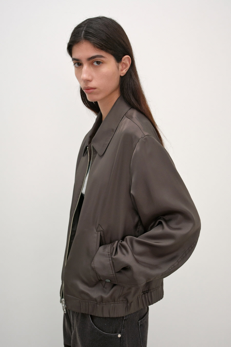 Insilence - Minimal Satin Jumper (Brown) product image 2 | TRAB K-Fashion Australia