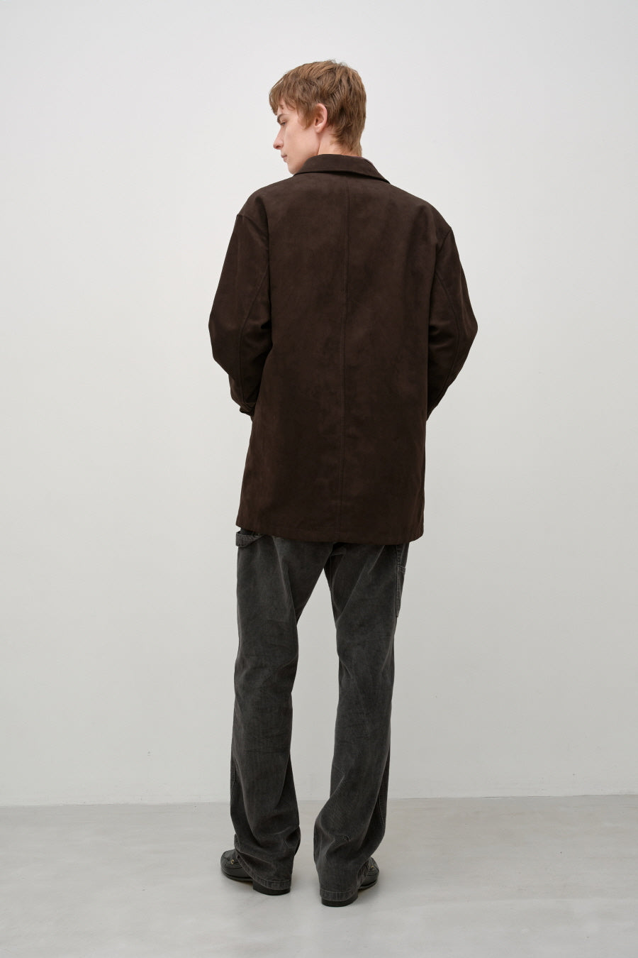 Insilence - Faux Suede Car Coat (Brown) product image 6 | TRAB K-Fashion Australia