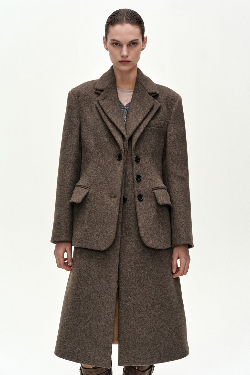 Andersson Bell - Blazer Layered 26 Coat (Brown) product image 10 | TRAB K-Fashion Australia