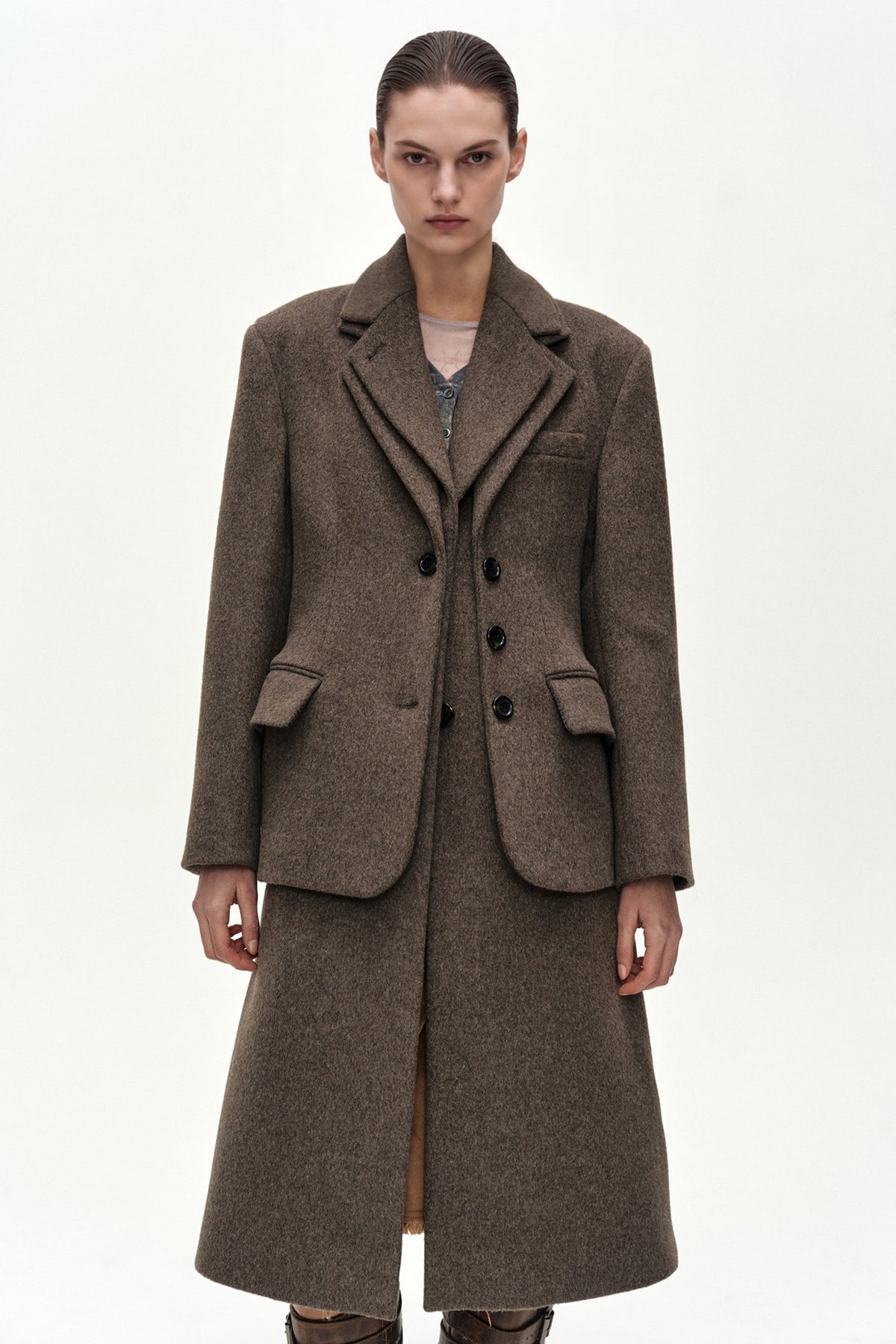 Andersson Bell - Blazer Layered 26 Coat (Brown) product image 10 | TRAB K-Fashion Australia