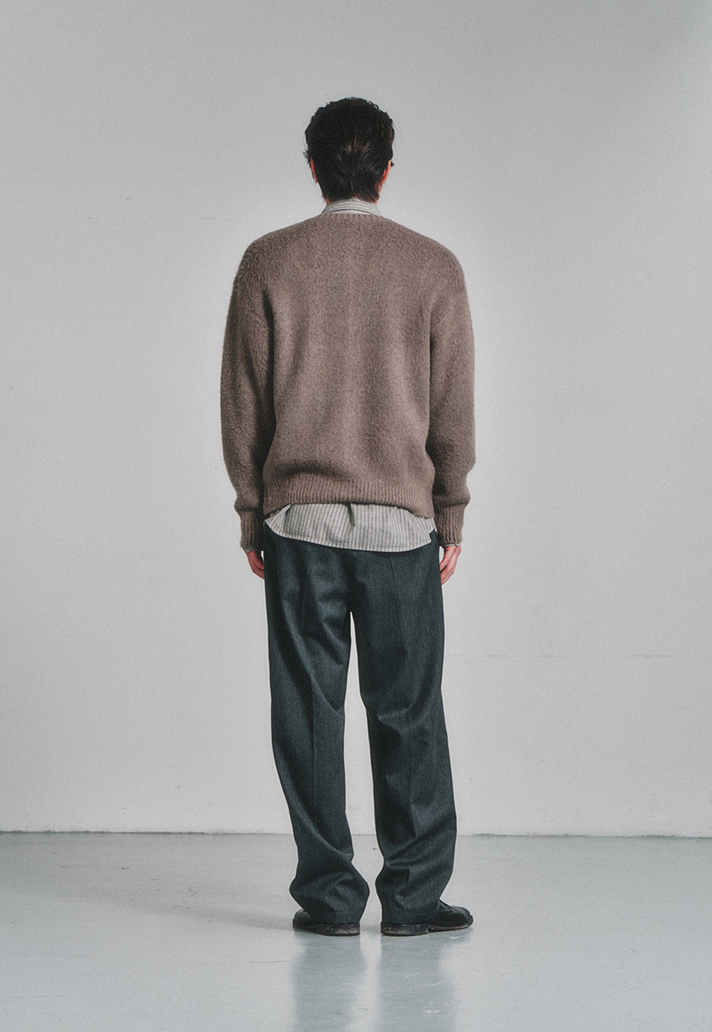 Art if acts - Alpaca Round Neck Cardigan (Light Grey) product image 3 | TRAB K-Fashion Australia