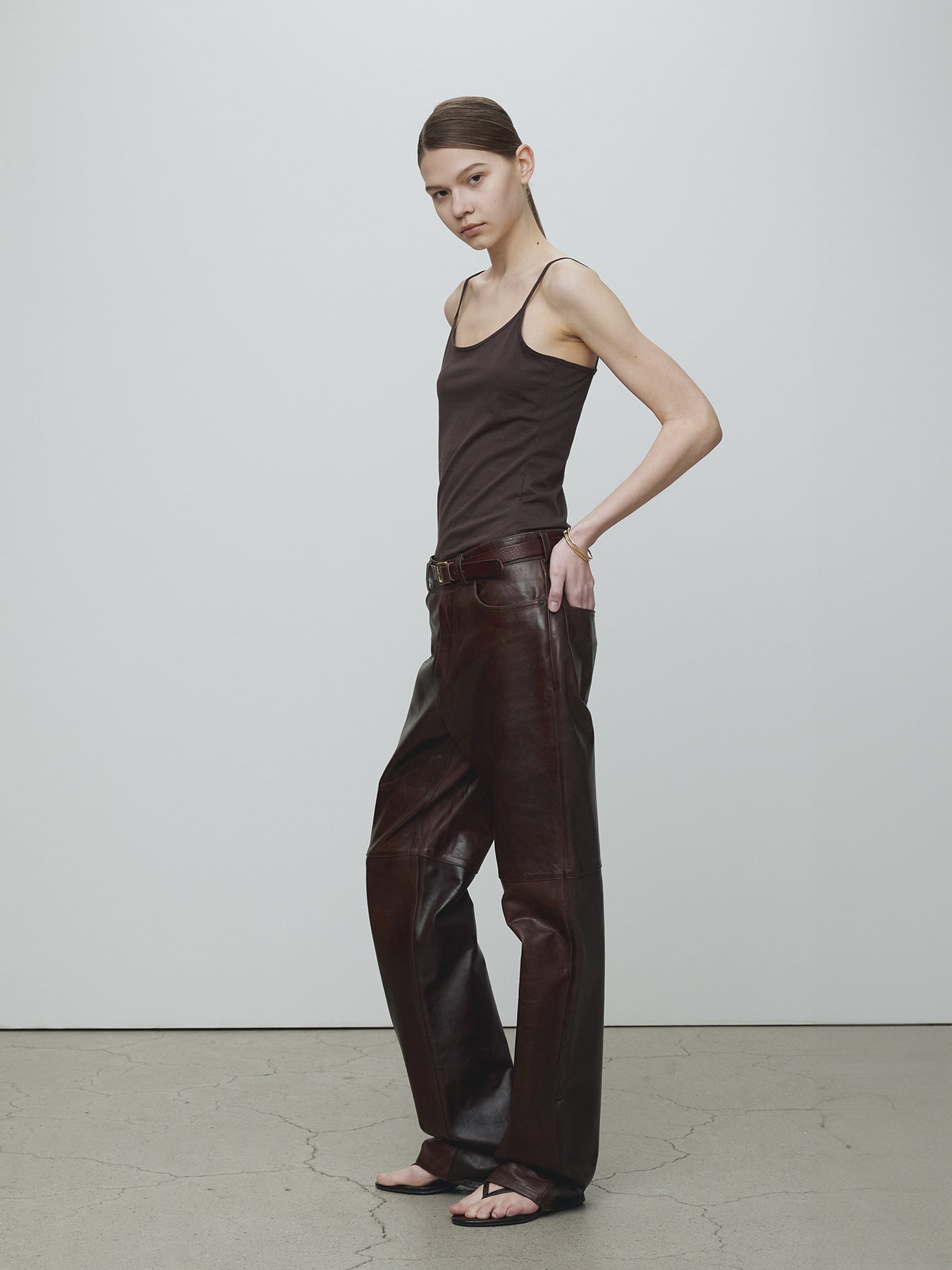 Tonywack - Cotton Lyocell Tank Top (Brown) product image 6 | TRAB K-Fashion Australia