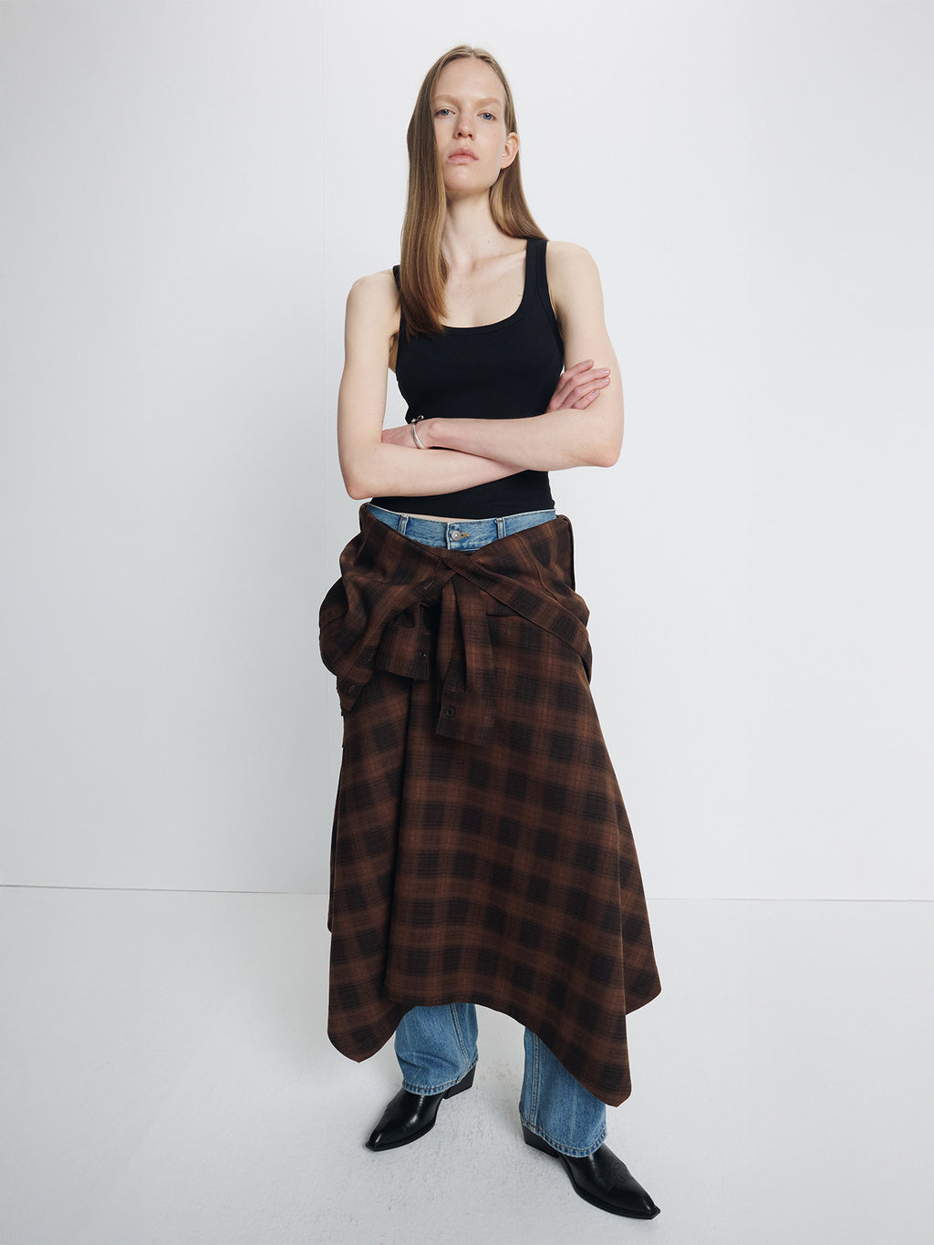 Tonywack - Checked Utility Shirt Dress (Brown Check) product image 6 | TRAB K-Fashion Australia