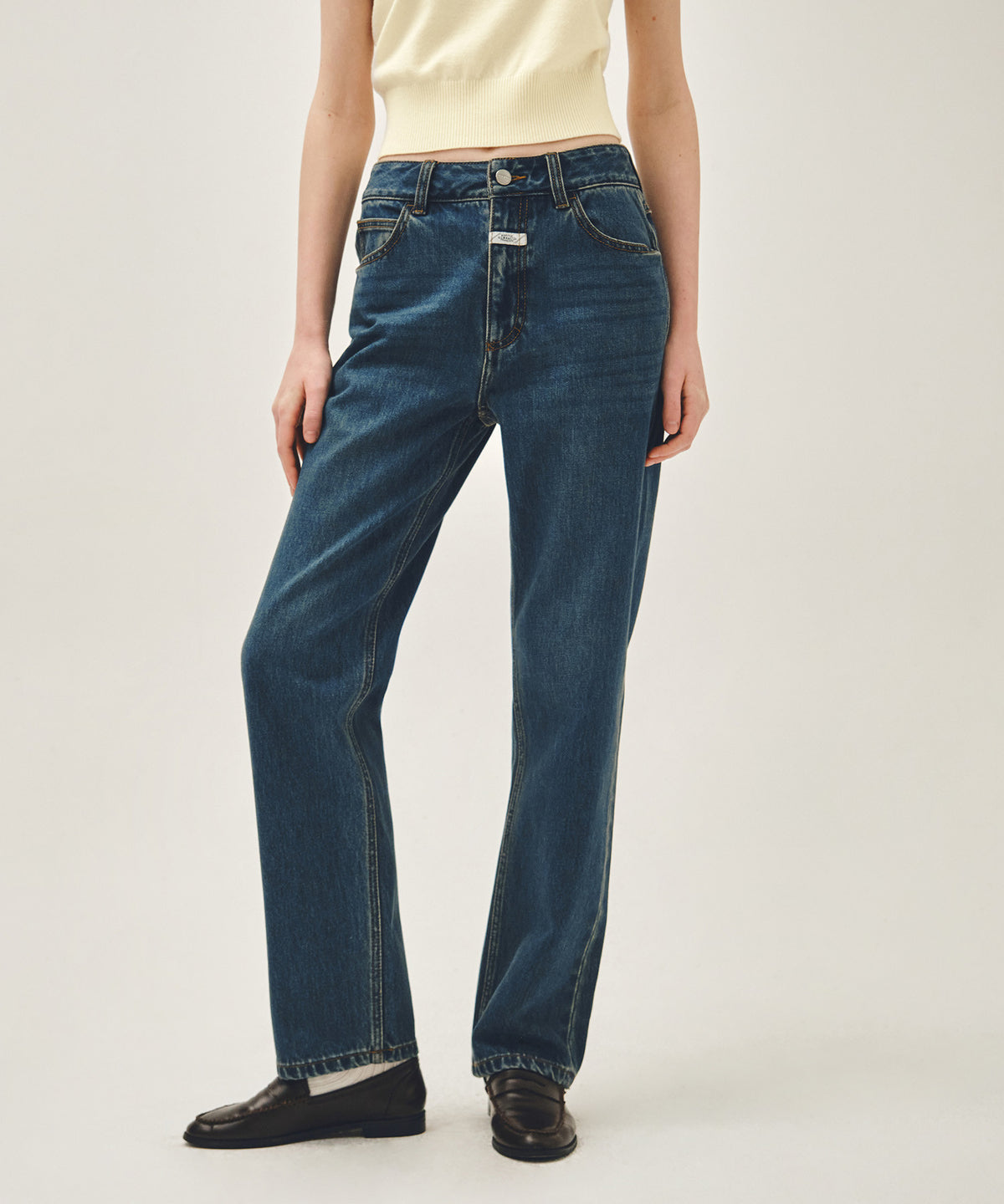 Marithe & Francois Girbaud - Slim Straight Denim Pants (Dark Blue) product image 1 | TRAB K-Fashion Australia