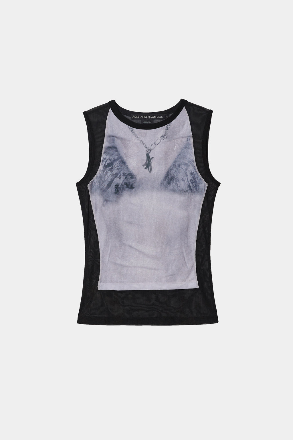 Andersson Bell - Wet-Printed Sleeveless T- Shirt (White/Black) product image 11 | TRAB K-Fashion Australia