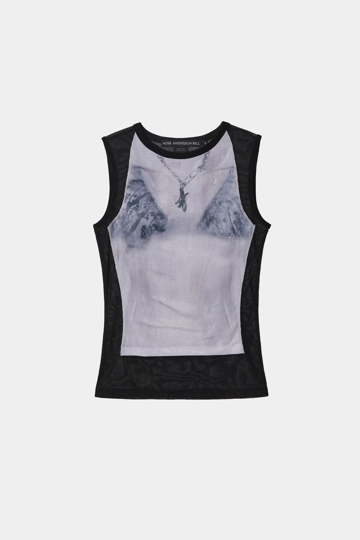 Andersson Bell - Wet-Printed Sleeveless T- Shirt (White/Black) product image 11 | TRAB K-Fashion Australia