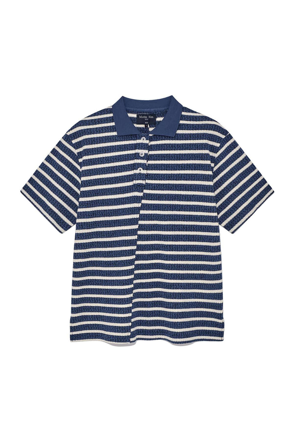 Matin Kim - Cut Line Stripe Pique Top (Smoke Blue) product image 1 | TRAB K-Fashion Australia