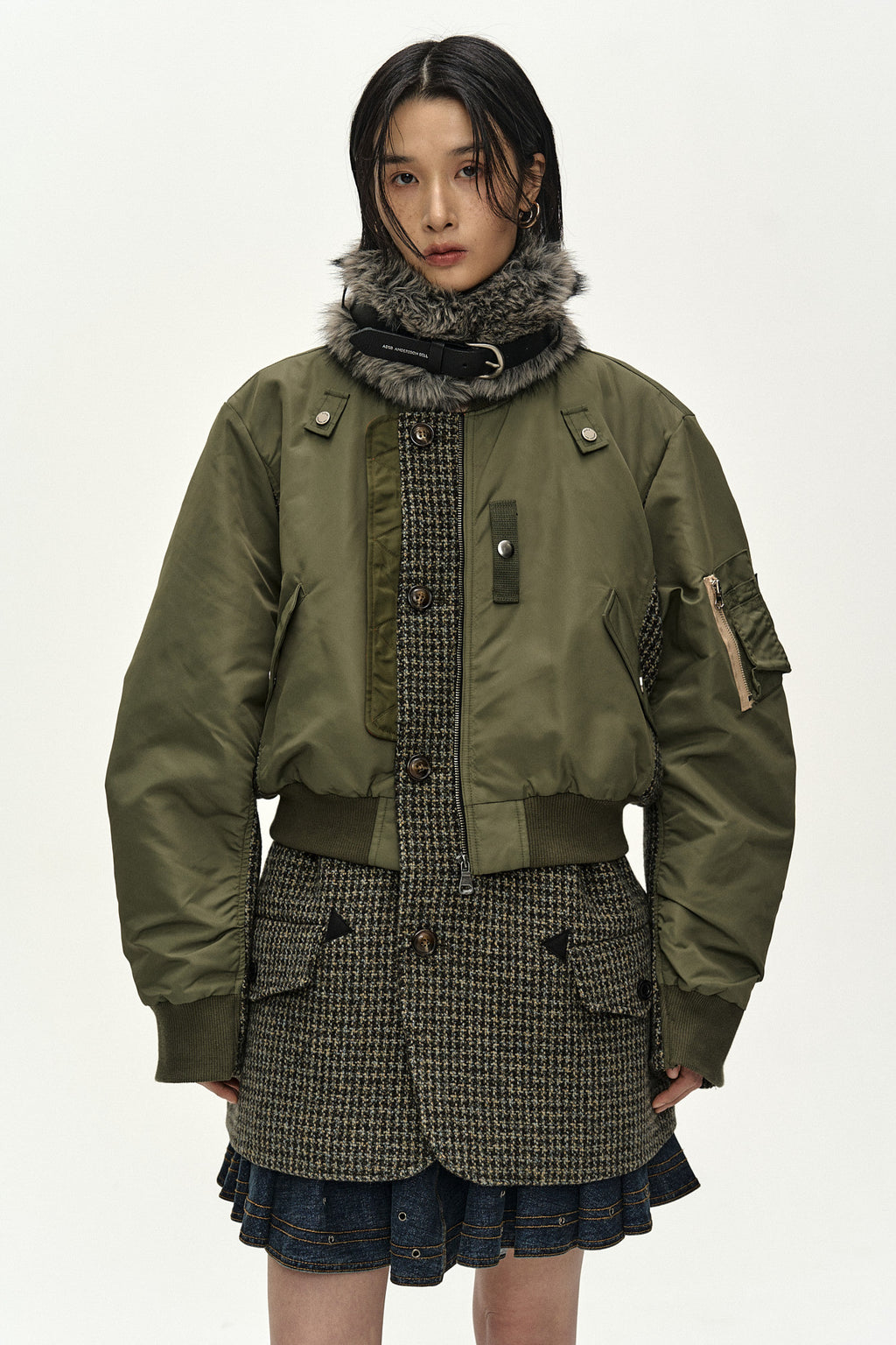 Andersson Bell - Belted Fur Short Muffler (Grey) product image 6 | TRAB K-Fashion Australia