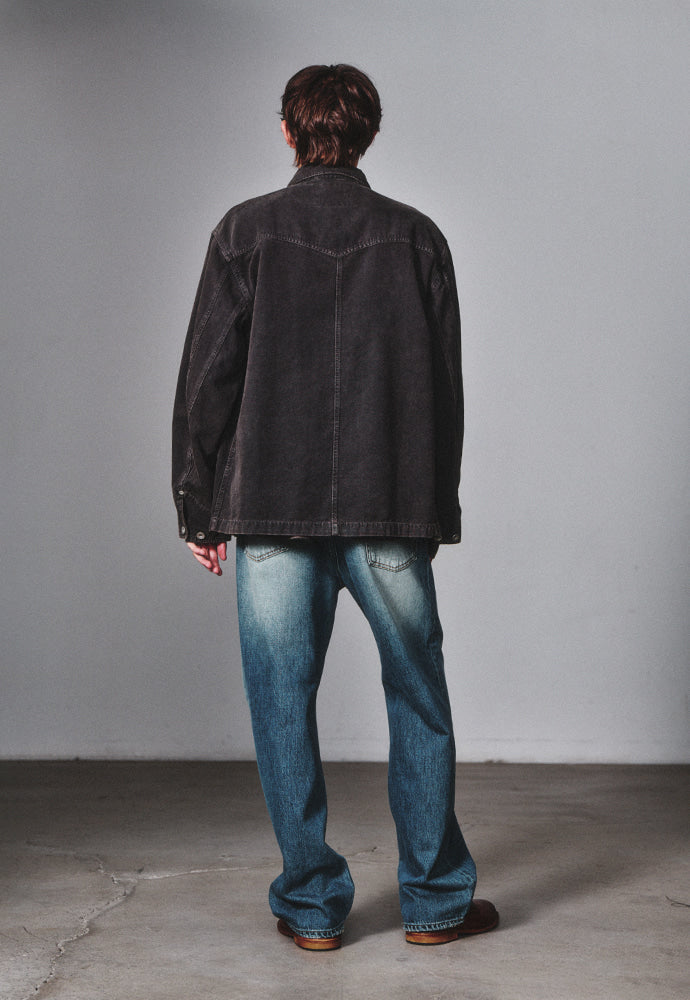 Art if acts - Garment Dyed Western Coverall Jacket (Faded Charcoal) product image 3 | TRAB K-Fashion Australia