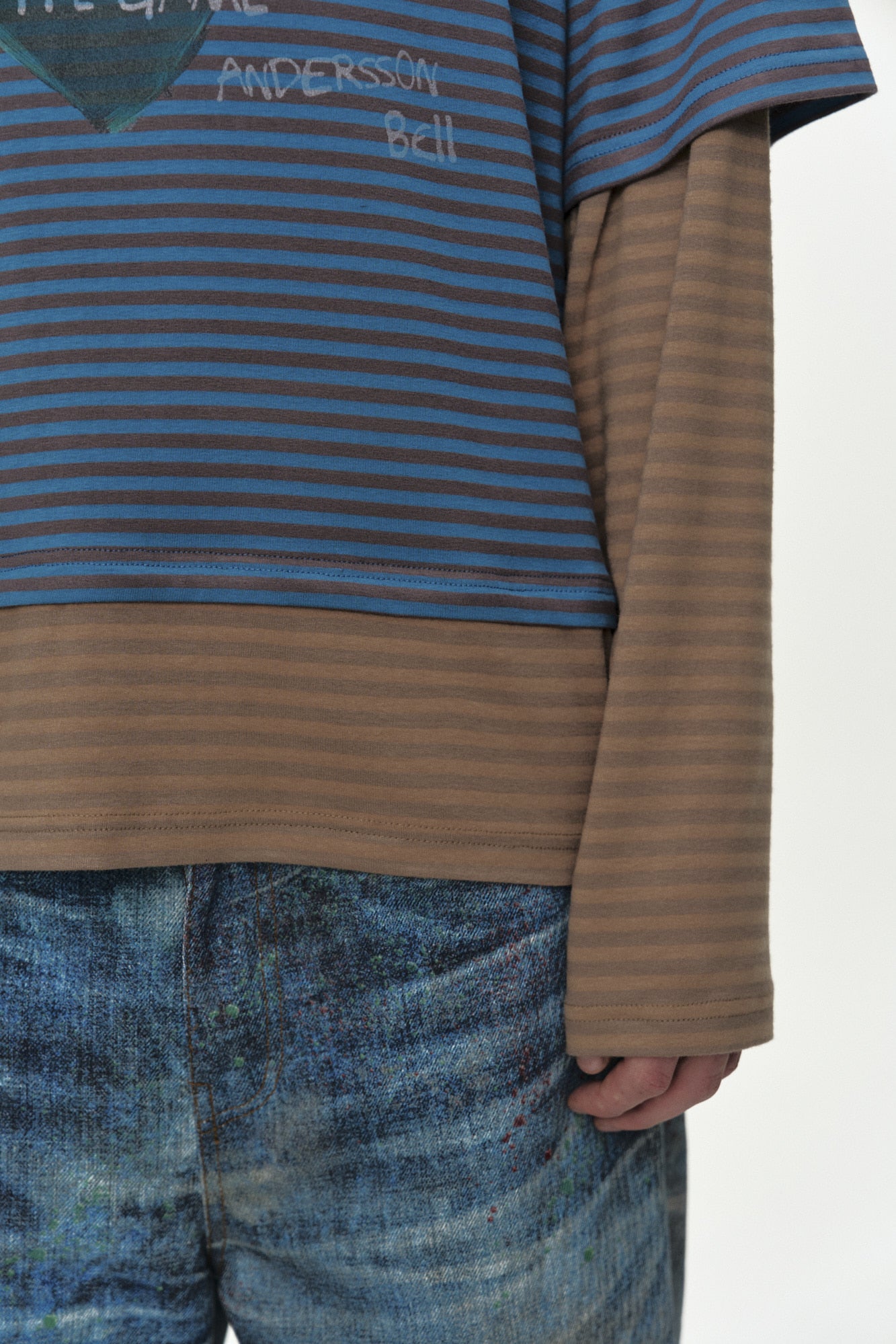 Andersson Bell - (essential) Heart Message Stripe Layered L/s T-Shirt (Essential) product image 7 | TRAB K-Fashion Australia