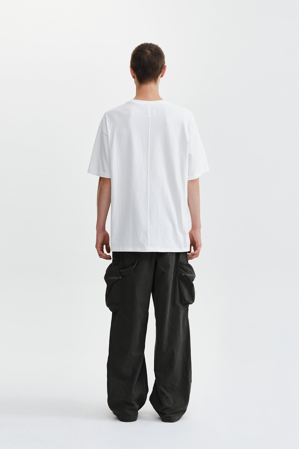 Matin Kim - Volume Tuck Cargo Pants (Charcoal) product image 9 | TRAB K-Fashion Australia