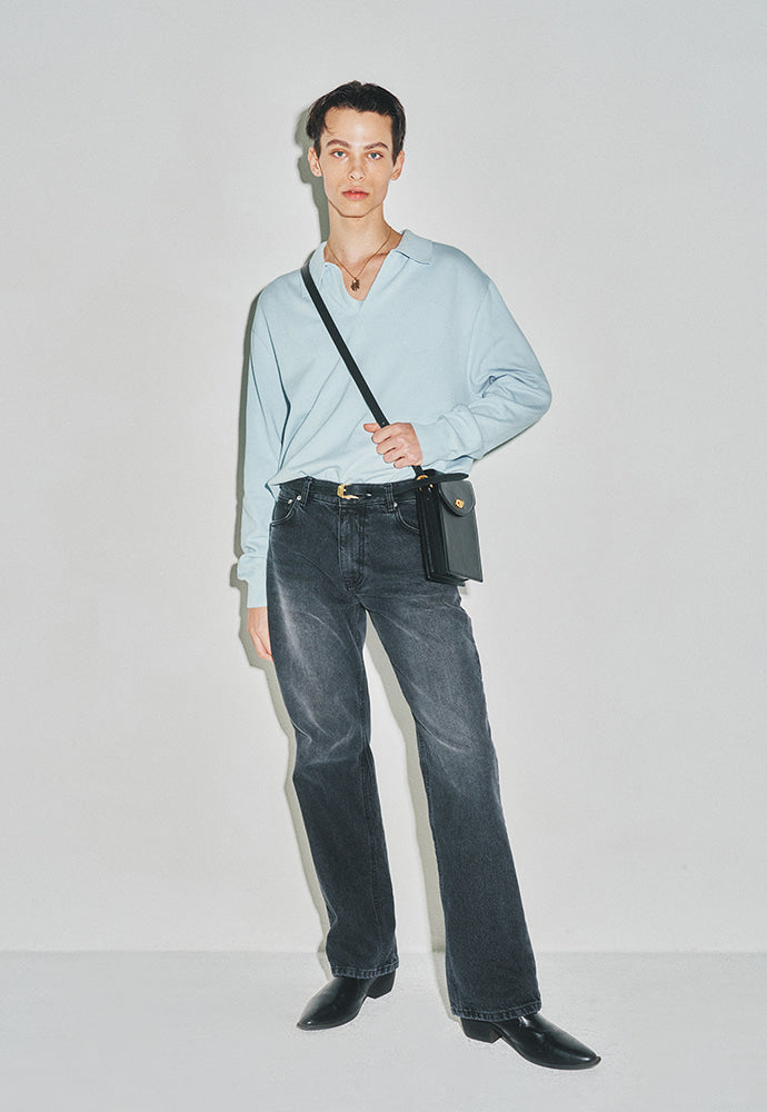 Tonywack - High Count Whole Garment Saddle Neck Knit (Baby Blue) product image 4 | TRAB K-Fashion Australia