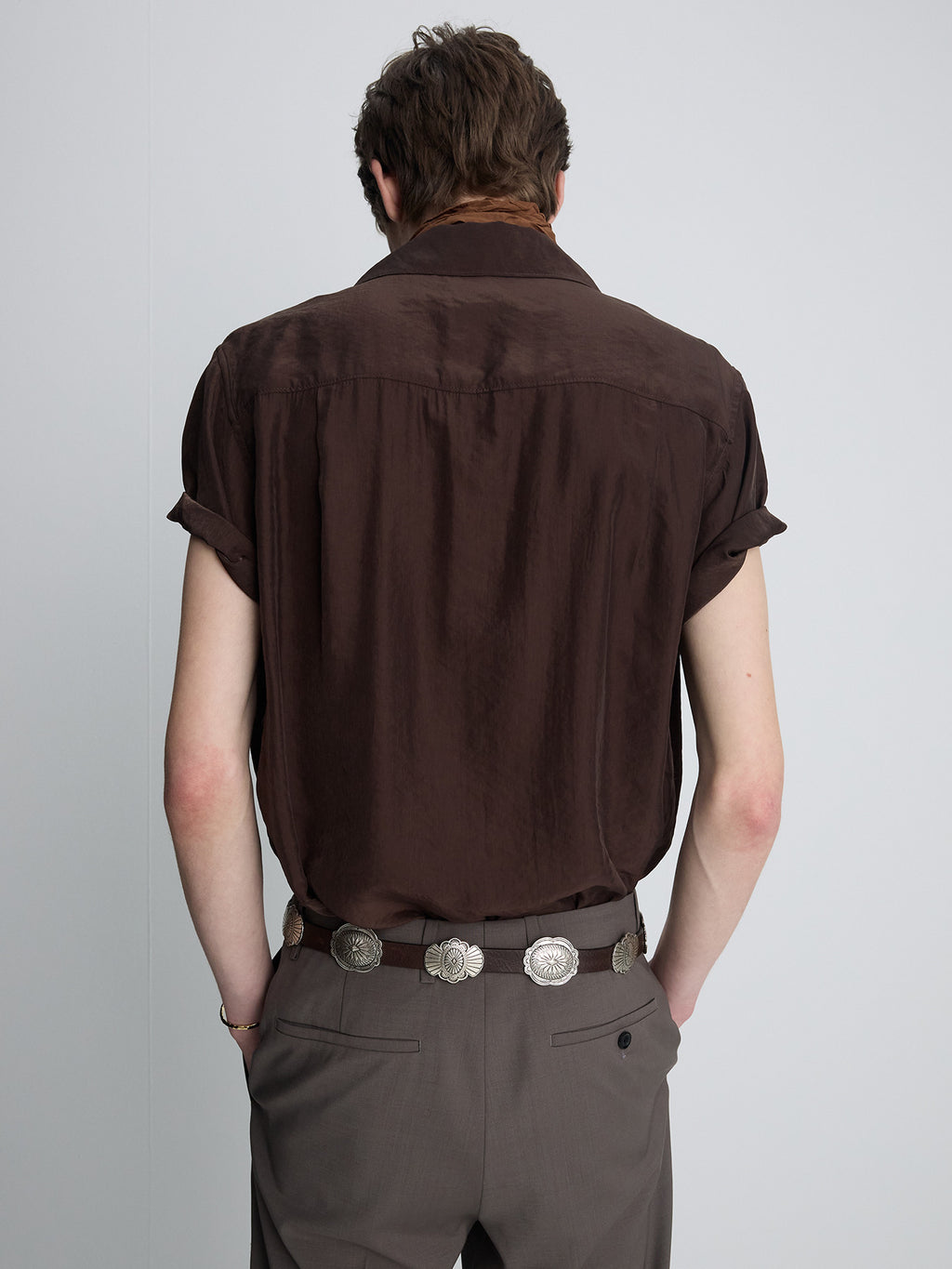 Tonywack - Washed Rayon Pearl Snap Shirt (Brown) product image 7 | TRAB K-Fashion Australia