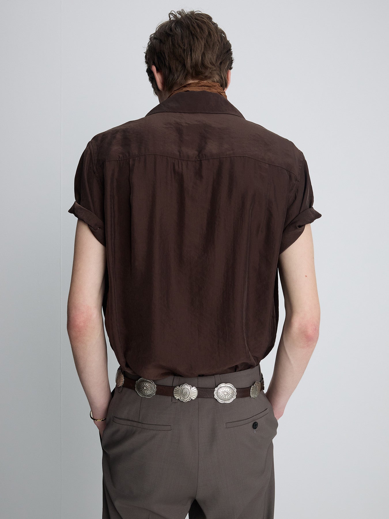 Tonywack - Washed Rayon Pearl Snap Shirt (Brown) product image 7 | TRAB K-Fashion Australia