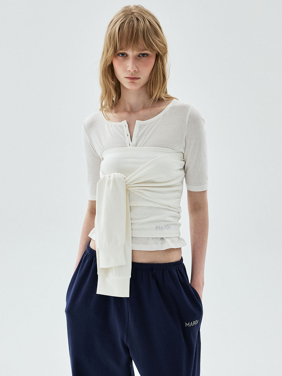 Mardi Mercredi - Tube Top Tie Detail 2Way (Ivory) product image 1 | TRAB K-Fashion Australia