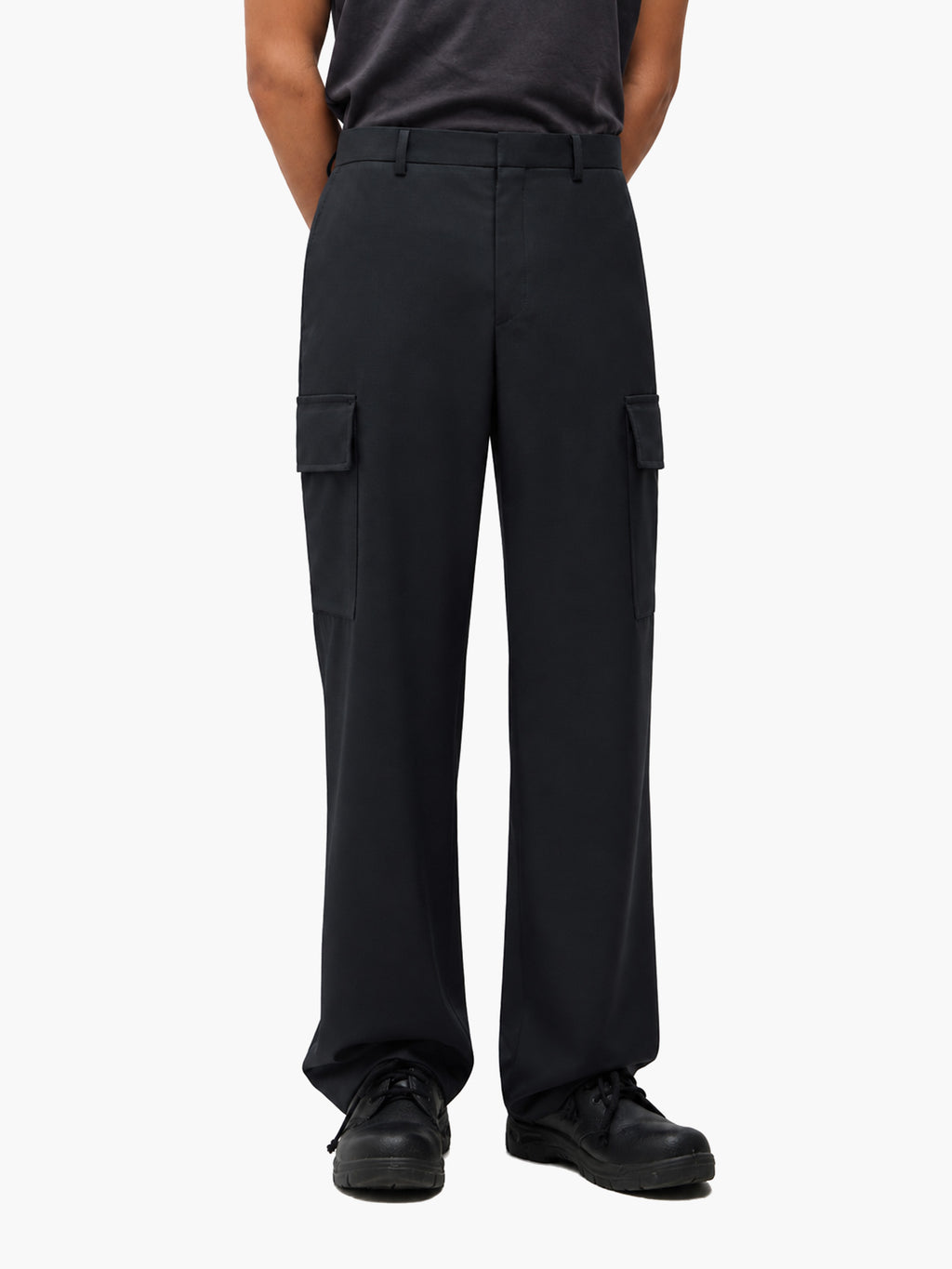 Jiyong Kim - Super Fine Wool Tailored Trousers (Black) product image 3 | TRAB K-Fashion Australia