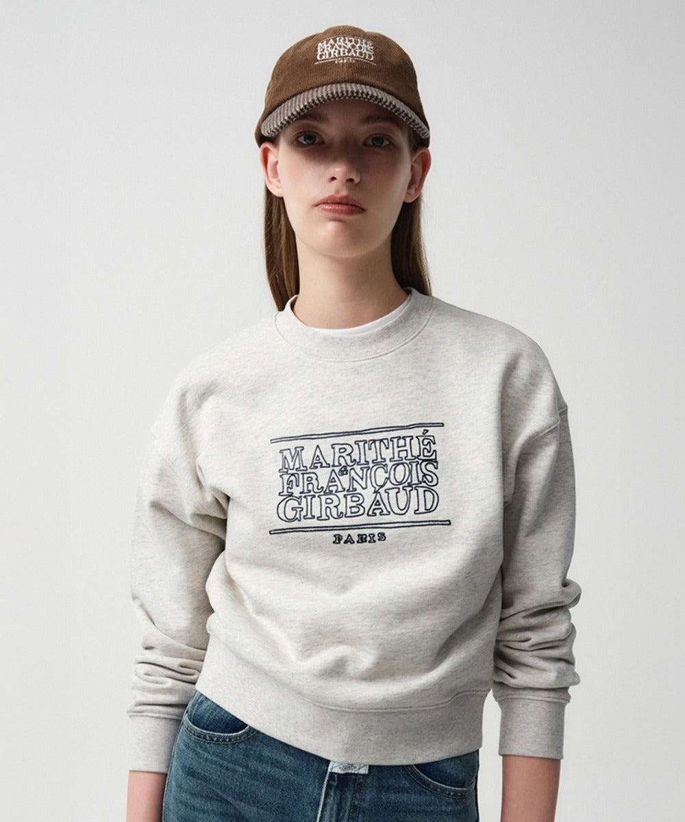 Marithe & Francois Girbaud - Doodle Classic Logo Sweatshirt (Light Heather Gray) product image 1 | TRAB K-Fashion Australia