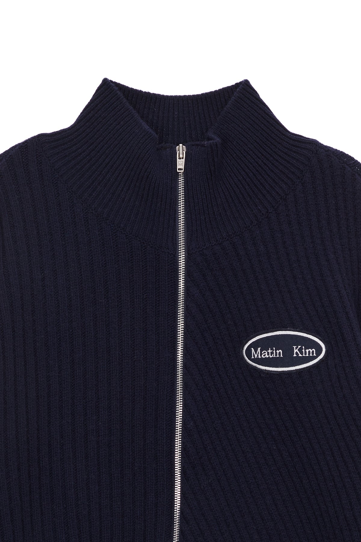 Matin Kim - High Neck Zip Cardigan (Navy) product image 3 | TRAB K-Fashion Australia