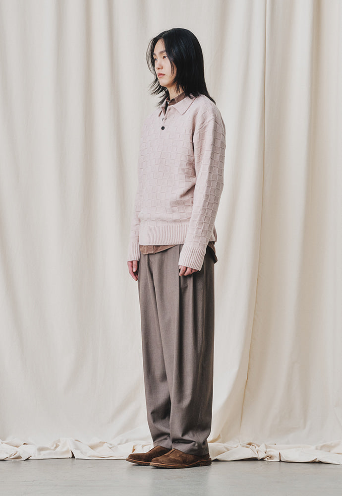 Art if acts - Checkerboard Collar Knit (Delicate Pink) product image 4 | TRAB K-Fashion Australia
