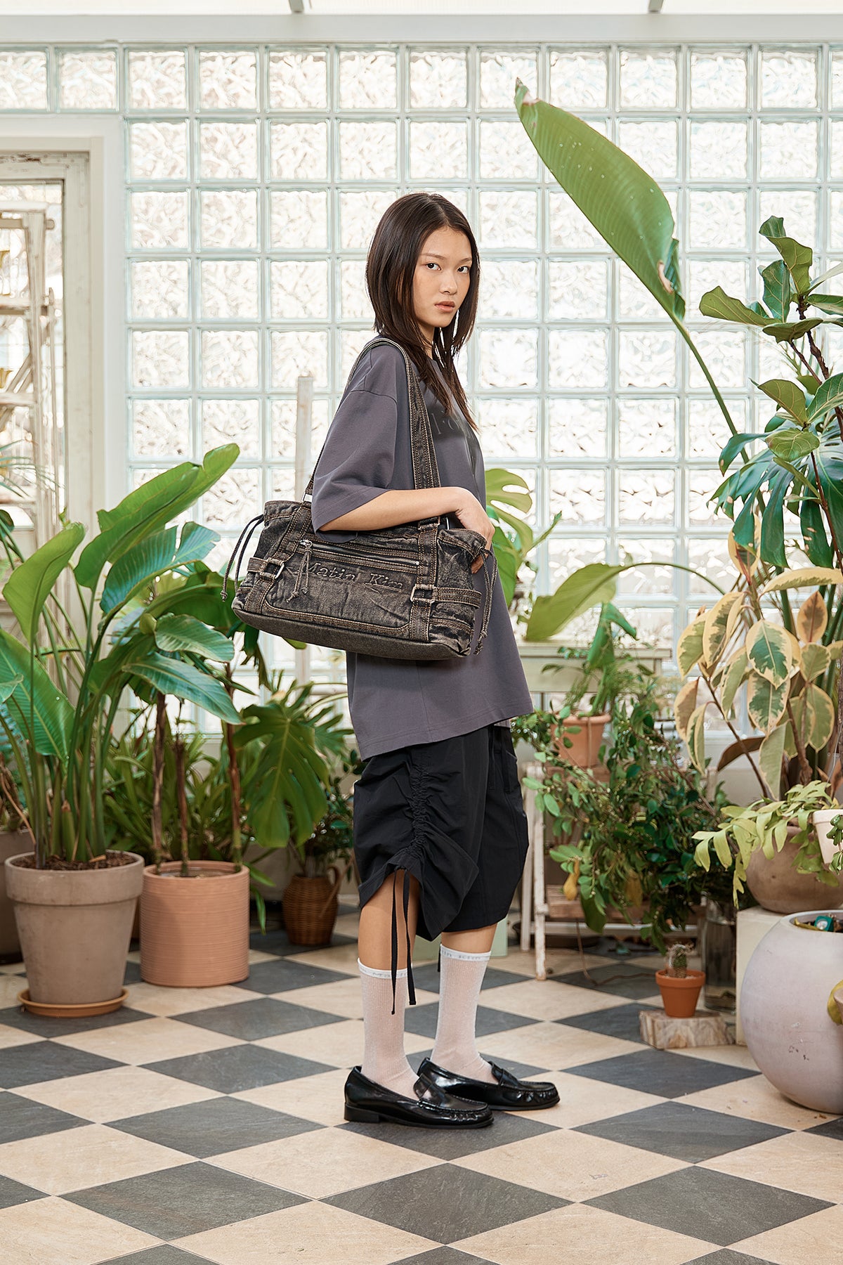 Matin Kim - For Lovers Logo Point Top (Charcoal) product image 5 | TRAB K-Fashion Australia