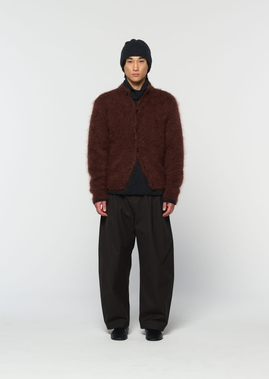 Amomento - men's mohair bulky cardigan (Brown) product image 6 | TRAB K-Fashion Australia