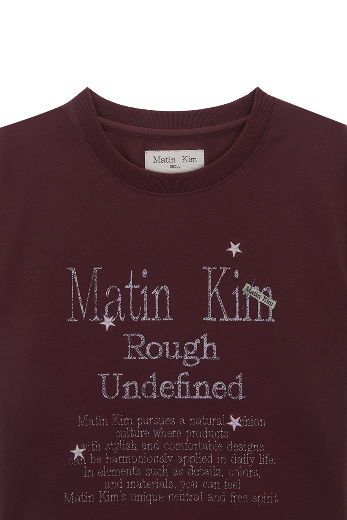 Matin Kim - Dazzle Lettering Crop Top (Burgundy) product image 3 | TRAB K-Fashion Australia