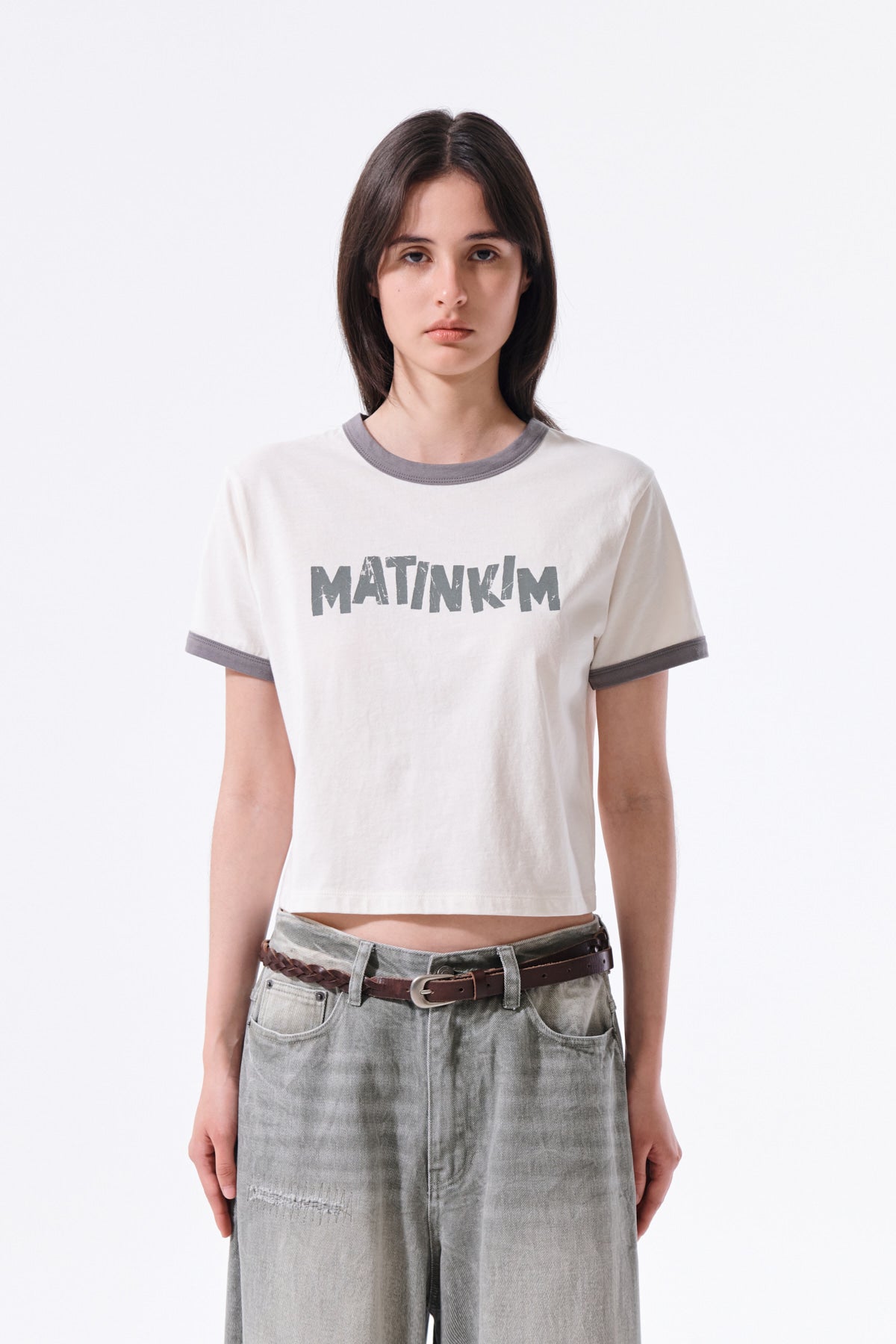 Matin Kim - Matin Logo Ringer Crop Top (Cream) product image 11 | TRAB K-Fashion Australia