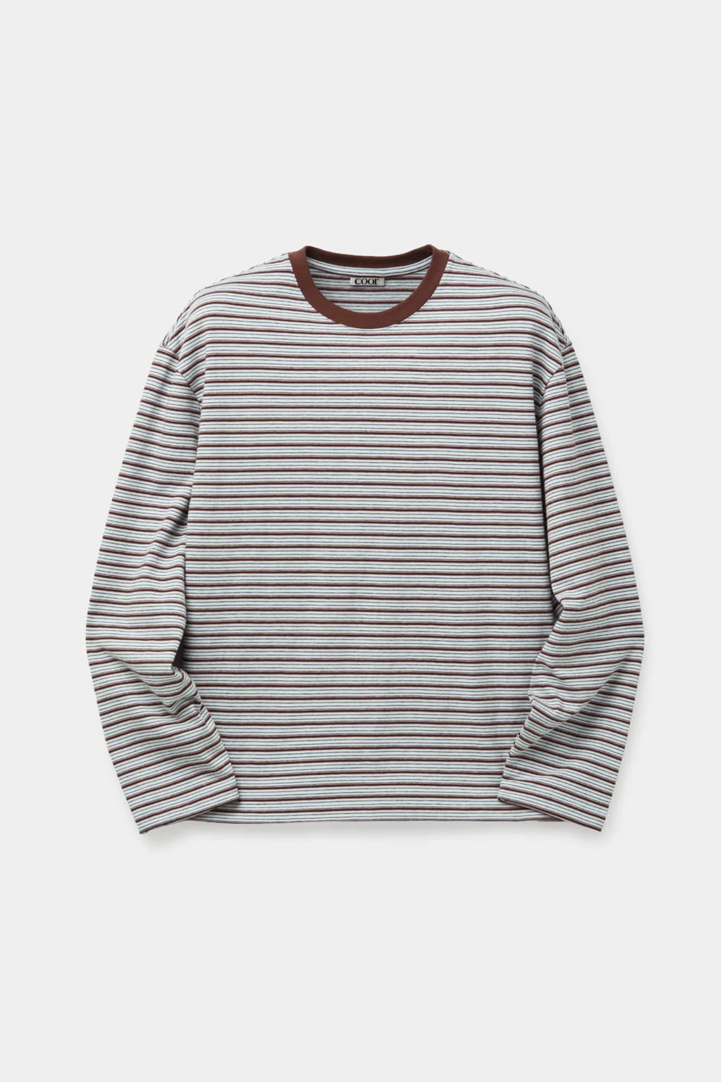 Coor - Multi Color Stripe Long Sleeve T-Shirt (Blue Burgundy) product image 1 | TRAB K-Fashion Australia