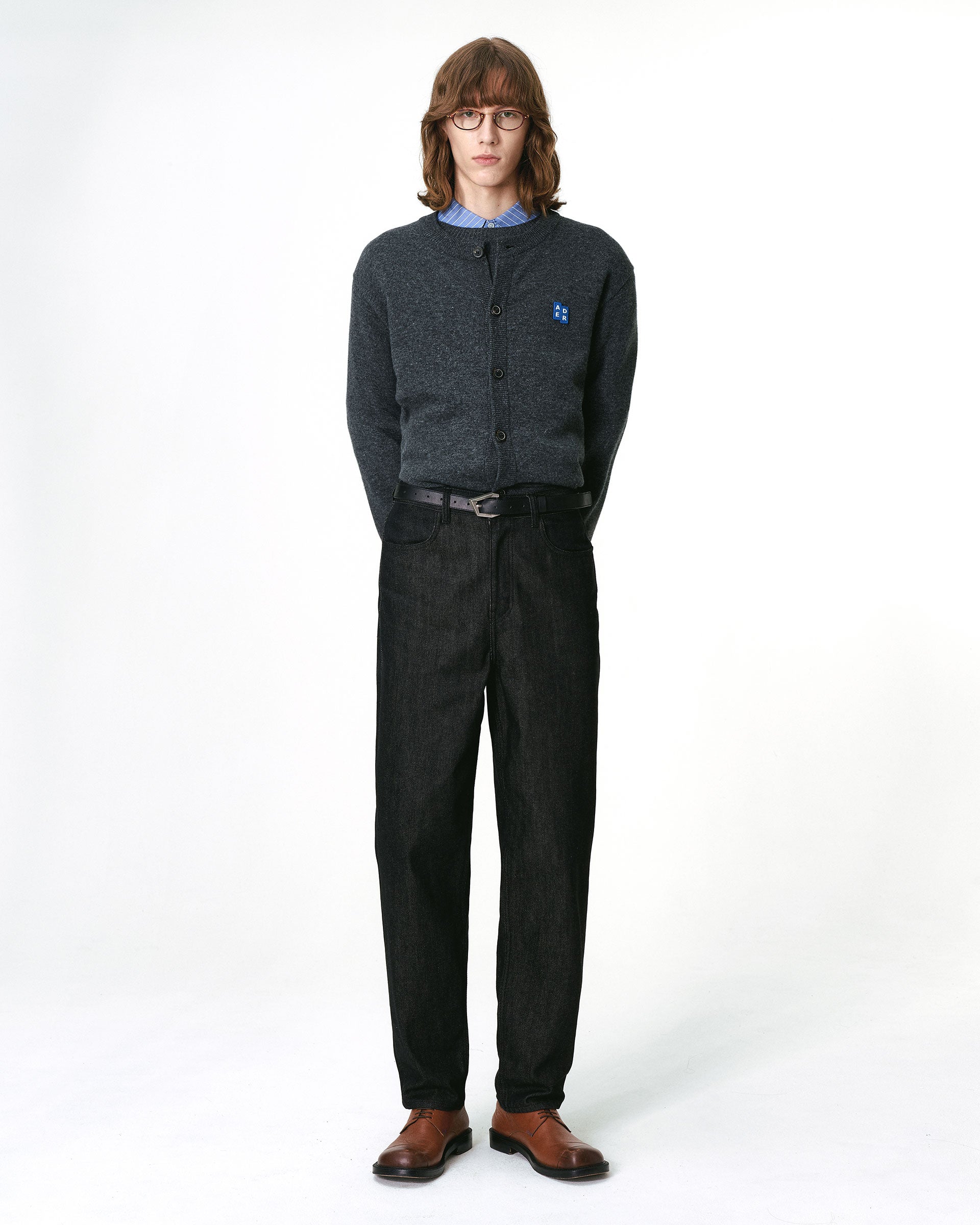 Ader Error - Sig; BL Tag cardigan 02 (Charcoal) product image 1 | TRAB K-Fashion Australia