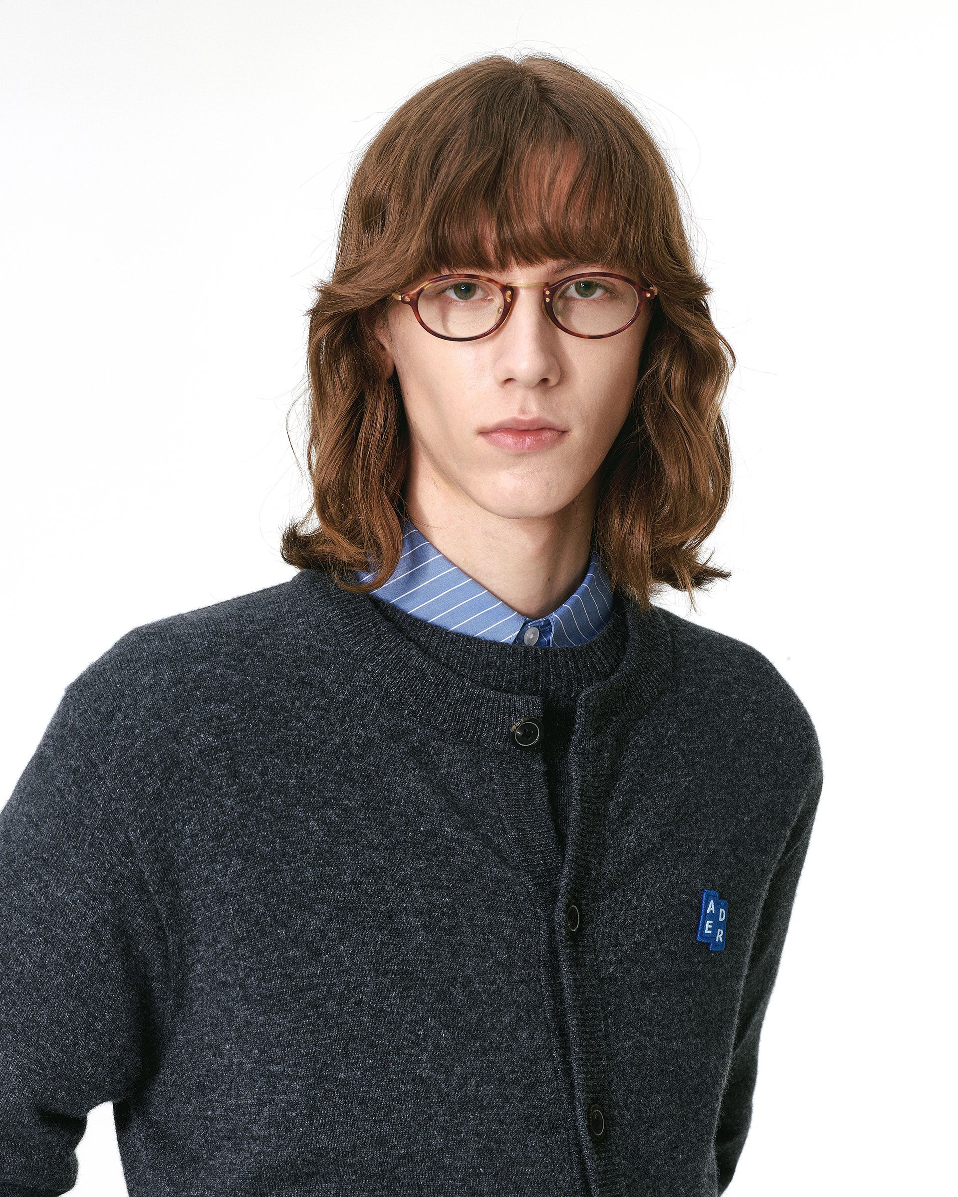 Ader Error - Sig; BL Tag cardigan 02 (Charcoal) product image 2 | TRAB K-Fashion Australia