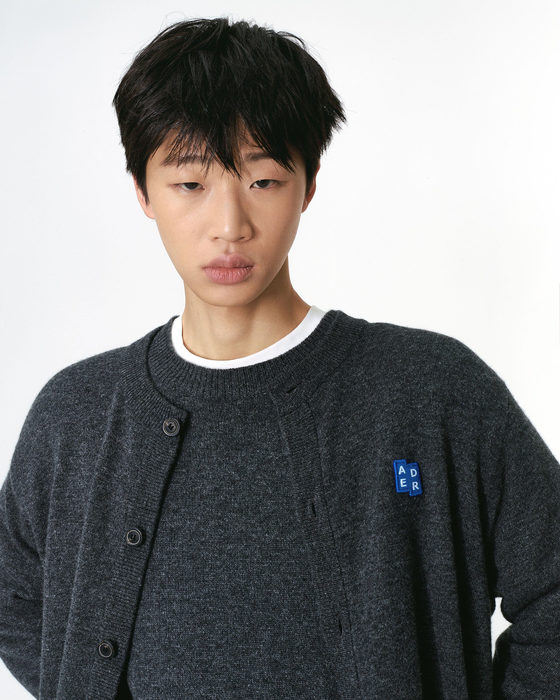 Ader Error - Sig; BL Tag cardigan 02 (Charcoal) product image 4 | TRAB K-Fashion Australia