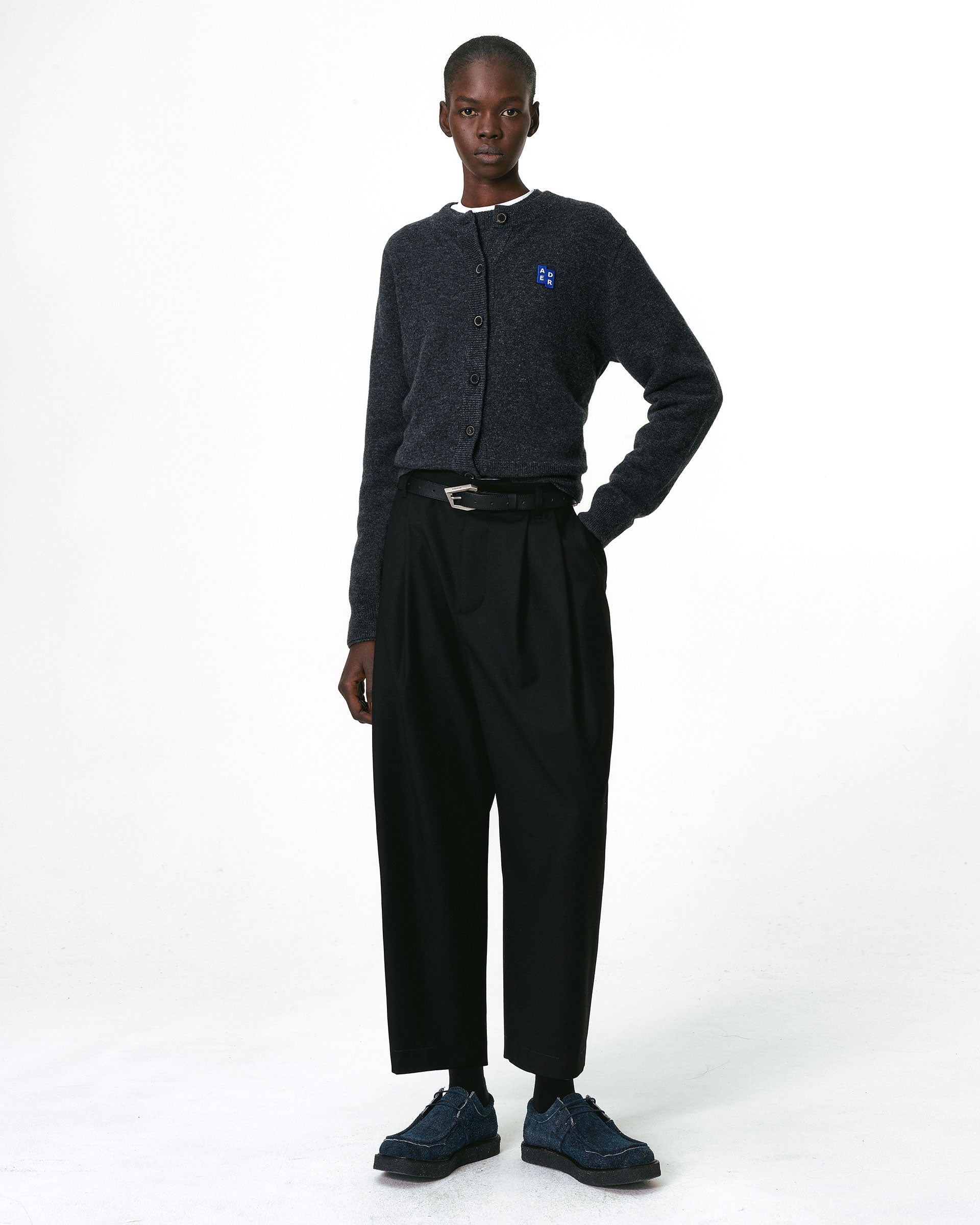 Ader Error - Sig; BL Tag cardigan 02 (Charcoal) product image 1 | TRAB K-Fashion Australia