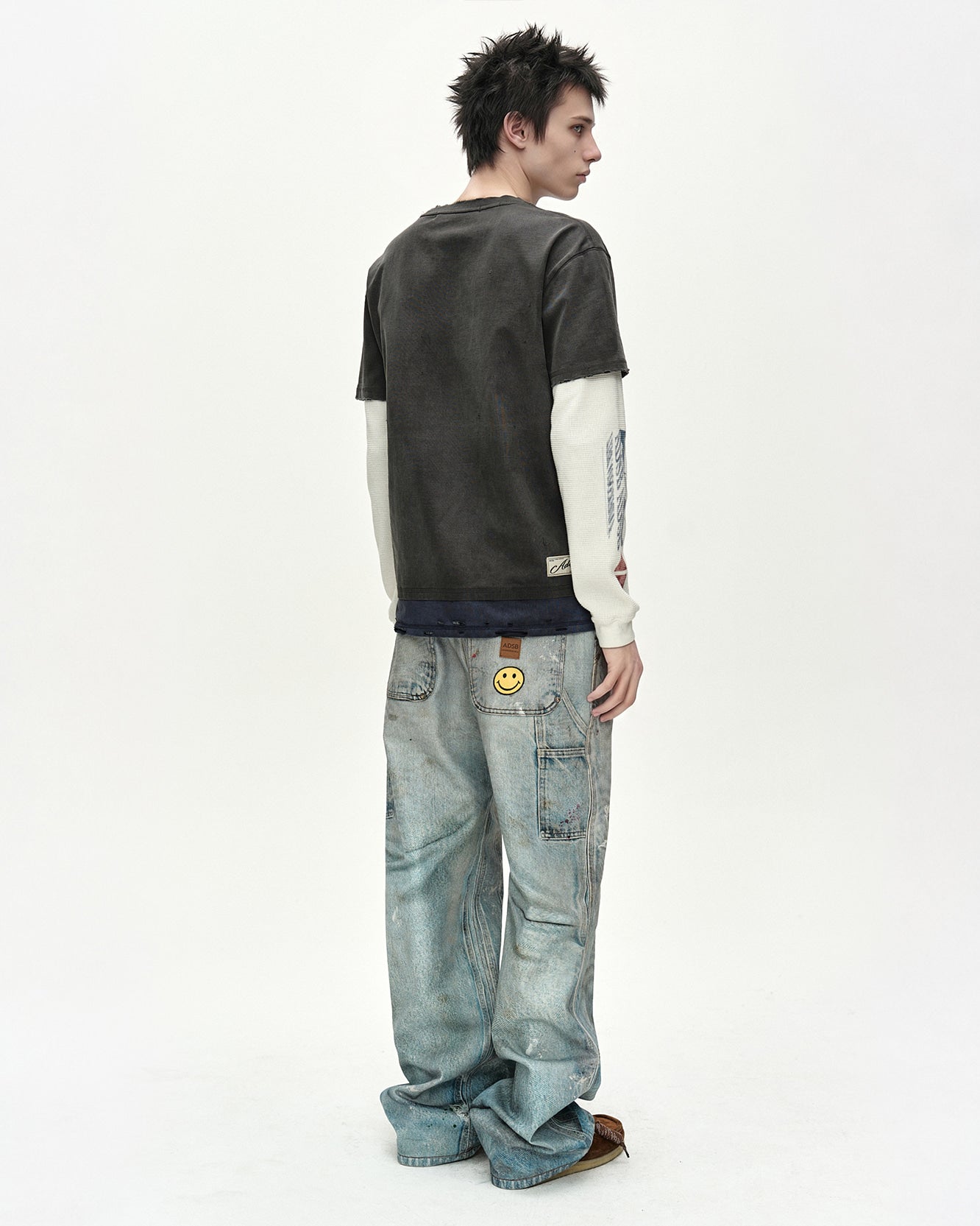 Andersson Bell - Distressed Trompe-L’œil Carpenter Jeans (mid Blue) (Mid Blue) product image 2 | TRAB K-Fashion Australia