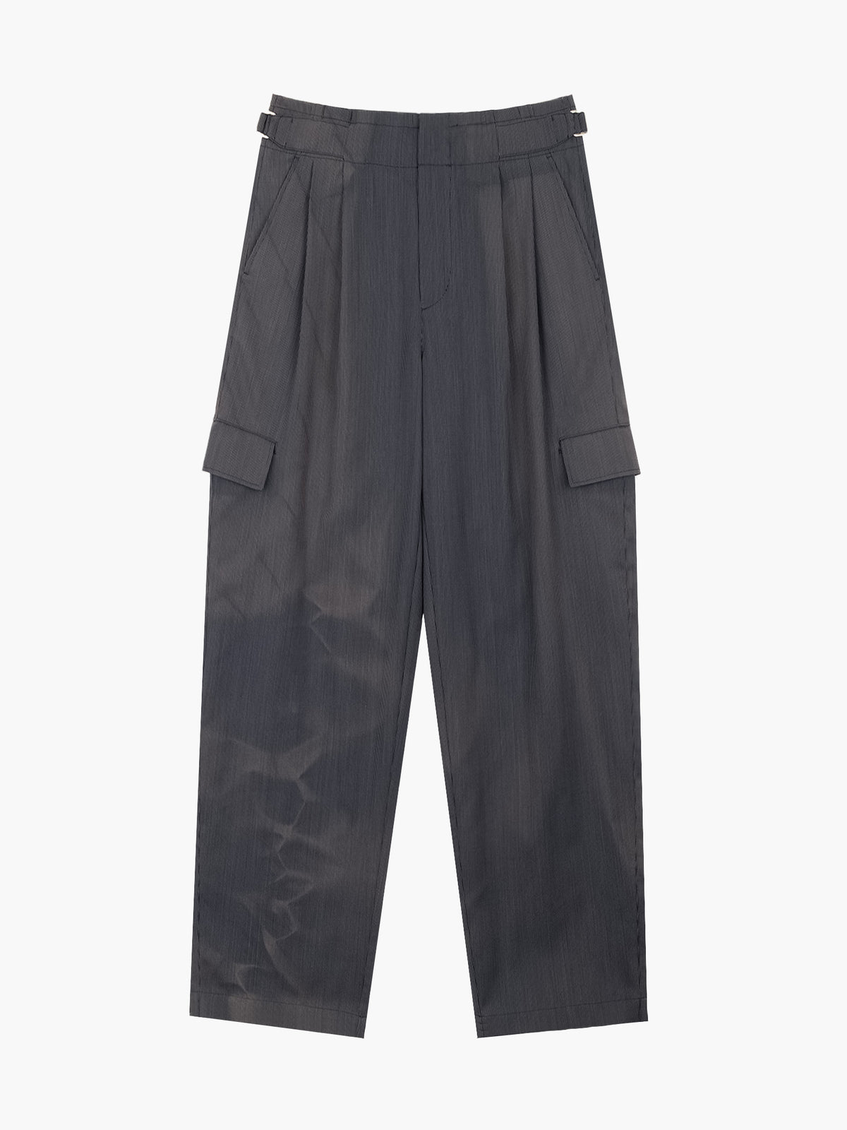Jiyong Kim - Sun-Bleached Pleated Trousers (Pin Stripe Grey) product image 8 | TRAB K-Fashion Australia