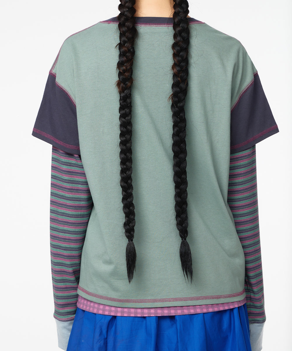 Coyseio - Color Block Graphic T-Shirt (Green) product image 4 | TRAB K-Fashion Australia
