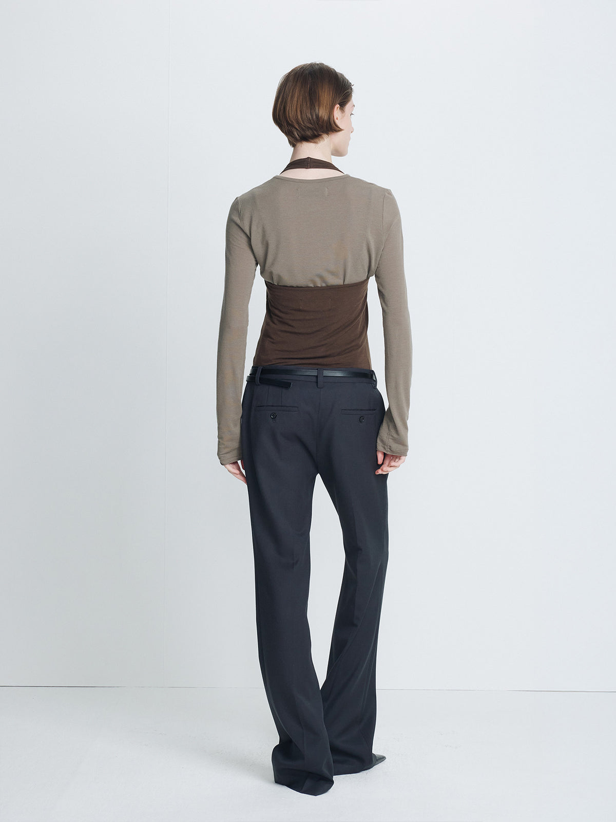 Tonywack - Loose Fit Wool Tailored Trousers (Charcoal) product image 3 | TRAB K-Fashion Australia