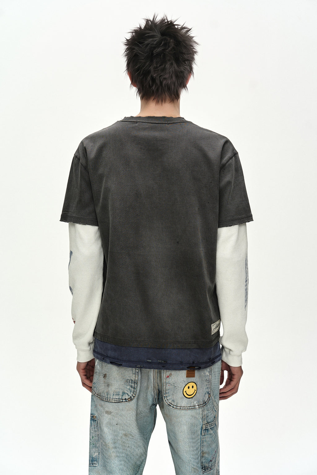 Andersson Bell - Distressed Trompe-L’œil Carpenter Jeans (mid Blue) (Mid Blue) product image 3 | TRAB K-Fashion Australia