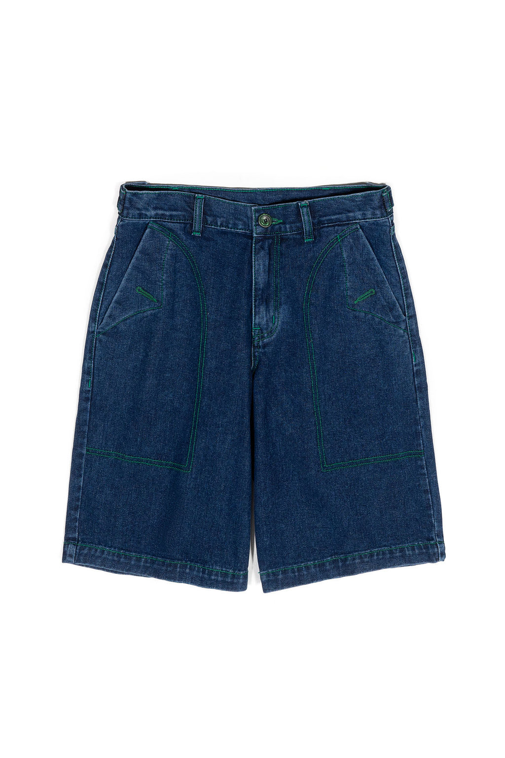 Ioedle - Green Stitch Embroidered Denim Shorts (OC) product image 2 | TRAB K-Fashion Australia